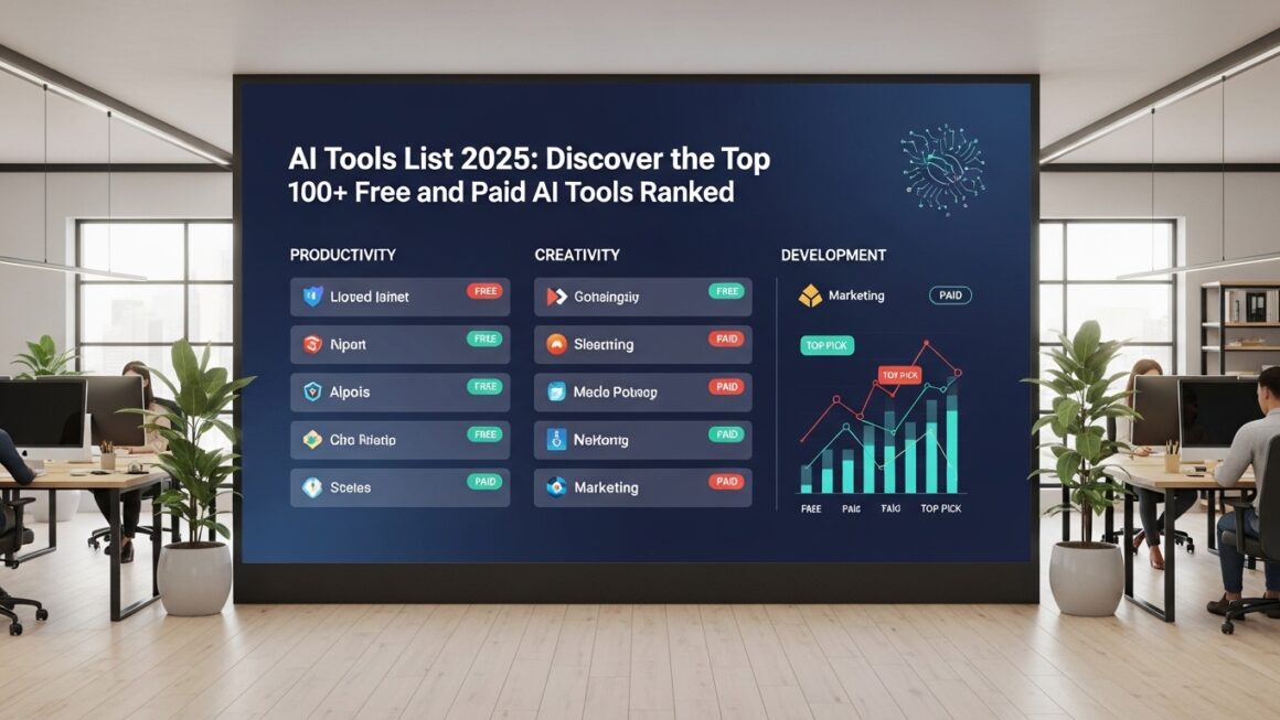 AI Tools List 2025: Discover the Top 100+ Free and Paid AI Tools Ranked